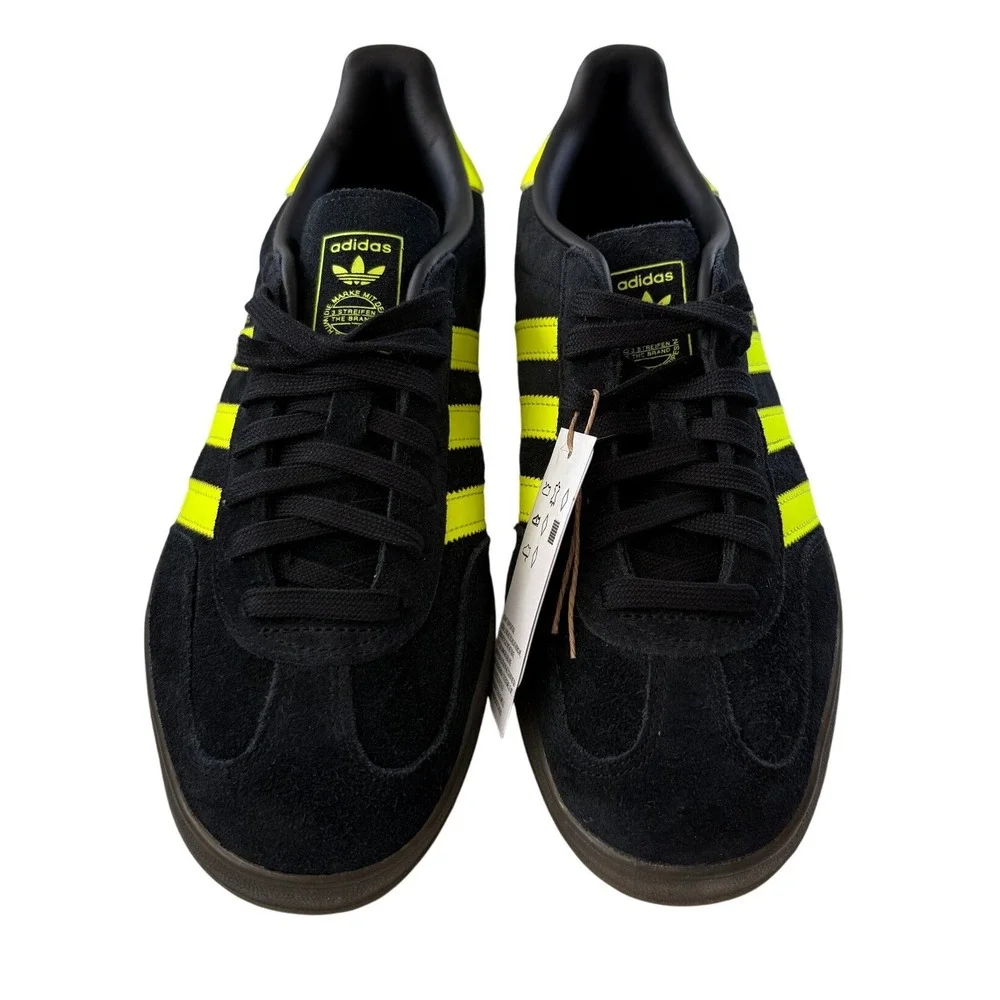 Adidas Originals Gazelle Indoor Black‎ Solar Yellow Sneakers 2025 Men US 9.5 NWB - Picture 2 of 10
